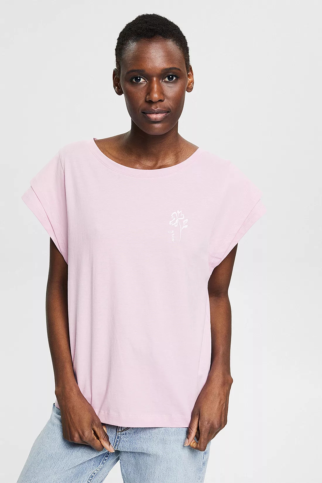 T-Shirt Femme ESPRIT Ocs - Coton BCI, Coupe Détendue, Manches Courtes
