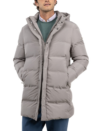 cazadora homme  el ganso manteau plumas largo beige