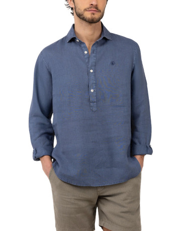 chemise homme  el ganso chemise polera lino marino