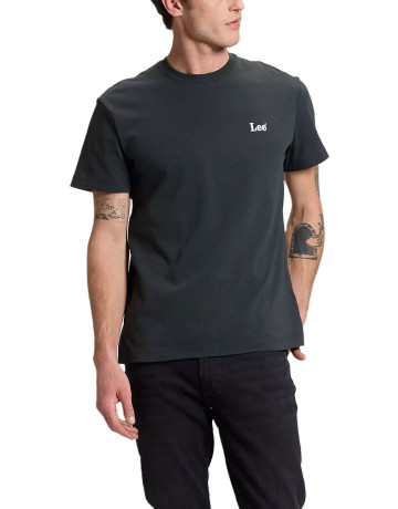 t-shirt homme  lee ss small logo tee washed black