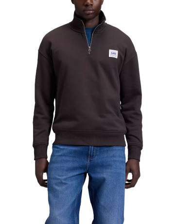 sweat-shirt homme  lee workwear half zip chocolate to