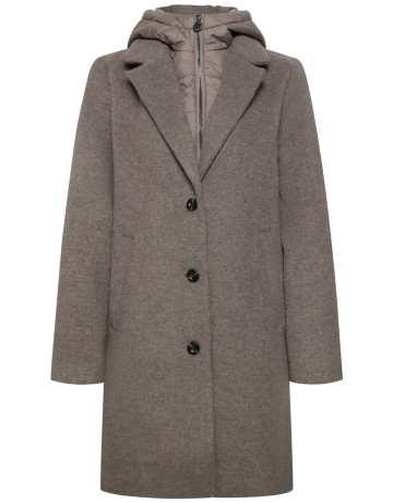 femme revers coat w. hoody insert 17655
