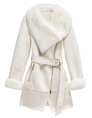 manteau femme  salsa long shearling coat