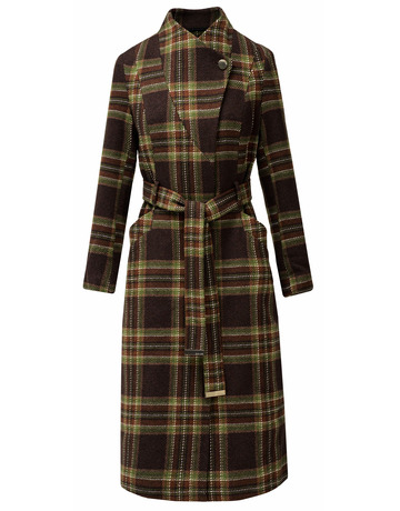 manteau femme  salsa jeans long wool peacoat with belt