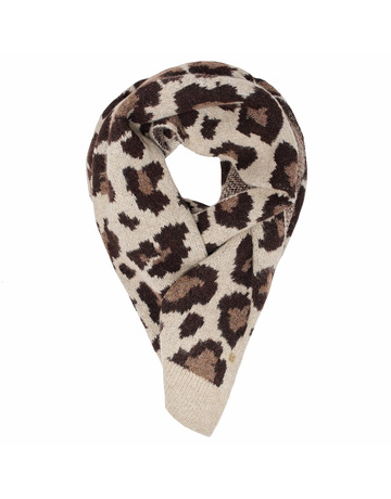  salsa jeans animal print knit scarf