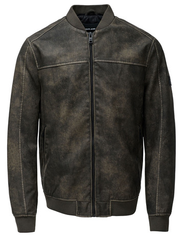 cazadora homme  salsa jeans hooded fake leather bomber jac