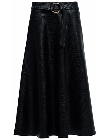 robe femme  salsa jeans faux leather midi skirt with b