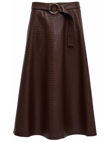 robe femme  salsa jeans faux leather midi skirt with b