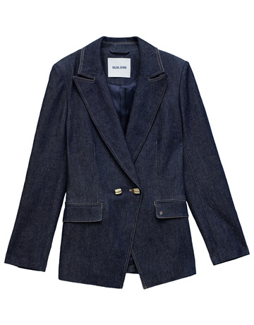 manteau femme  salsa jeans blazer dark wash w/ detail
