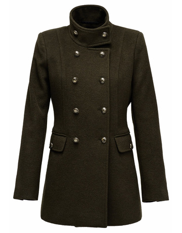 manteau femme  salsa jeans short wool peacoat