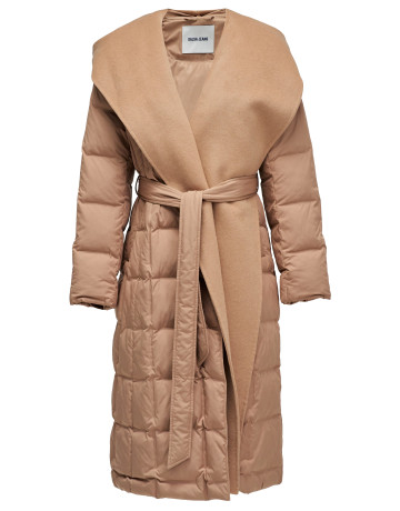 manteau femme  salsa jeans long puffer with wool scarf