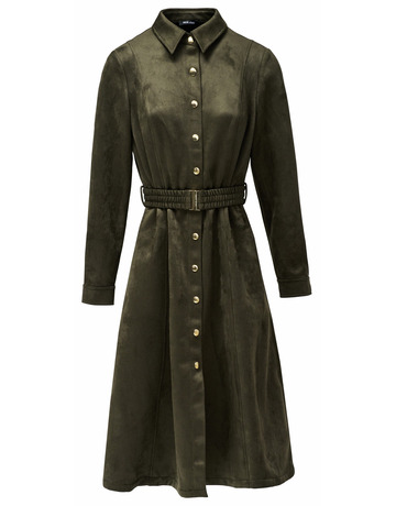 robe femme  salsa jeans suede midi dress with belt