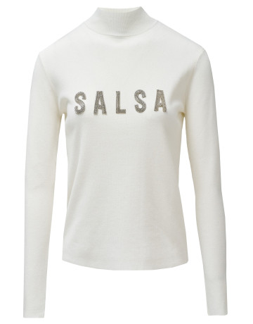 maillot femme  salsa jeans knitted turtleneck w/ crystal