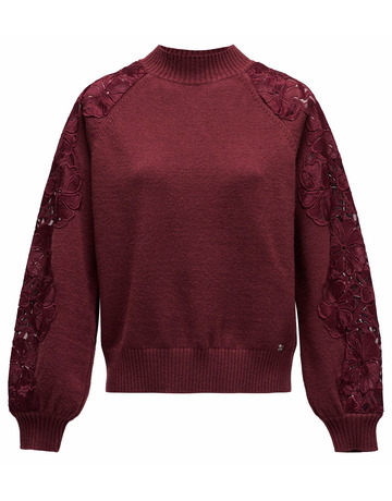 sweat-shirt femme  salsa jeans sweater with lace flower detai