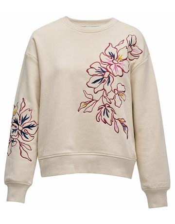sweat-shirt femme  salsa jeans sweatshirt with floral embroid