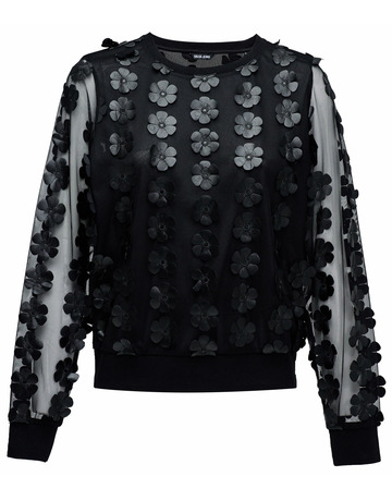 sweat-shirt femme  salsa jeans sweatshirt with 3d flowers