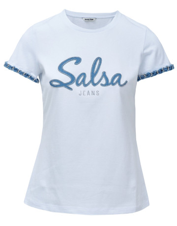 femme branding t-shirt with denim ap 001