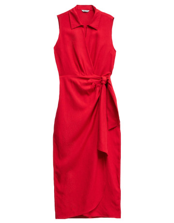 robe femme  salsa jeans sleeveless wrap linen dress