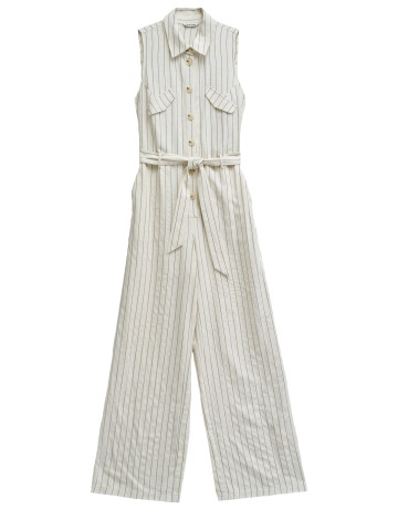 singe femme  salsa jeans sleeveless striped jumpsuit w/