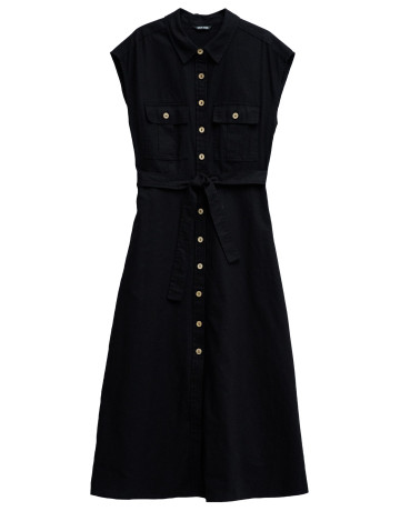 robe femme  salsa jeans sleeveless shirt dress w/ natu