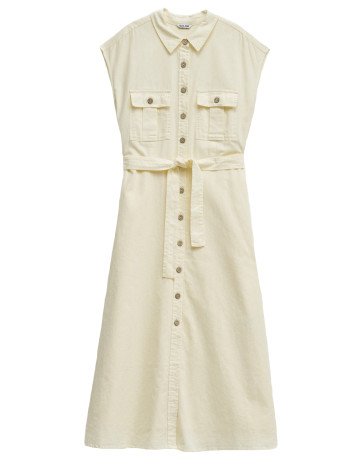 robe femme  salsa jeans sleeveless shirt dress w/ natu