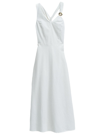robe femme  salsa jeans plain a-line dress with/ metal