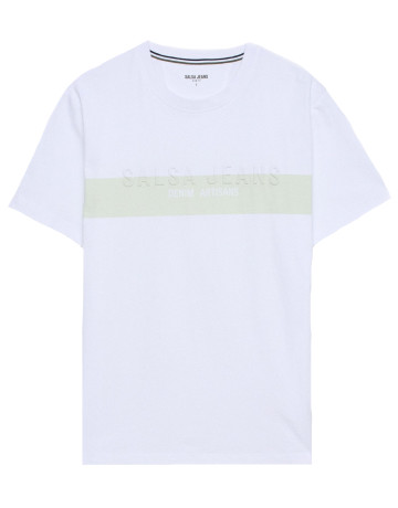 t-shirt homme  salsa jeans t-shirt slim fit branding colo