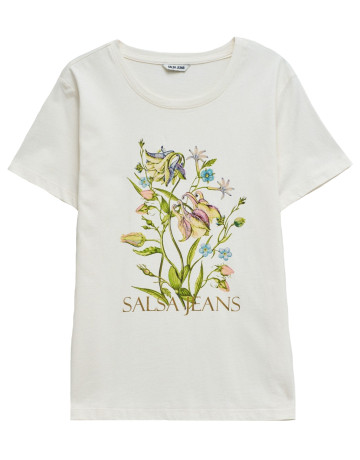 t-shirt femme  salsa jeans flower print t-shirt