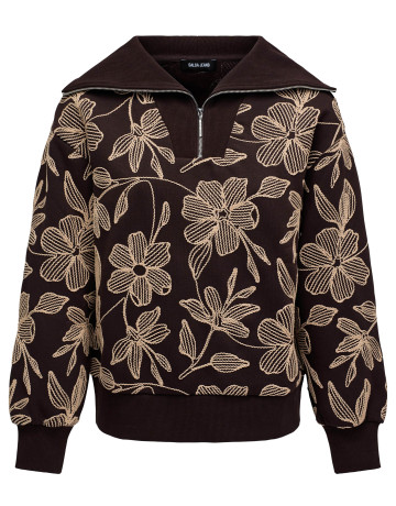 sweat-shirt femme  salsa jeans sweatshirt with floral embroid
