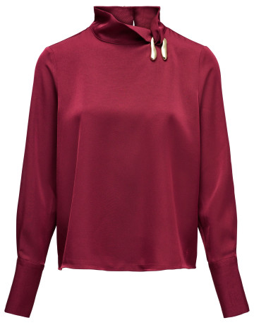 chemise femme  salsa jeans high-neck blouse with metallic