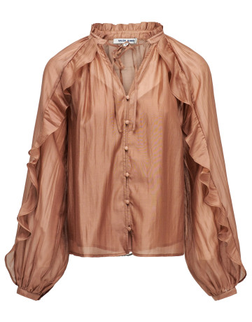 chemise femme  salsa jeans blouse with ruffles