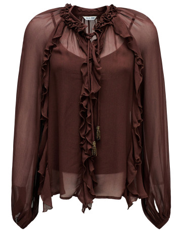 chemise femme  salsa jeans ruffle blouse with inner top