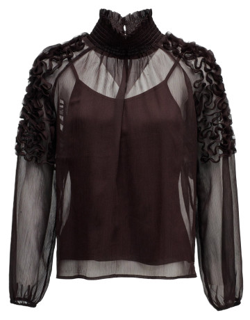 chemise femme  salsa jeans blouse w/ inner top & sleeve d