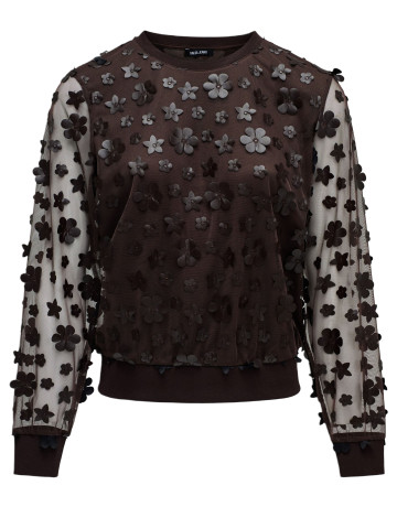 sweat-shirt femme  salsa jeans sweatshirt with 3d flowers