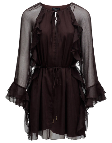 robe femme  salsa jeans dress with ruffle details