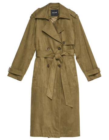 manteau femme  salsa jeans fake suede long trench coat