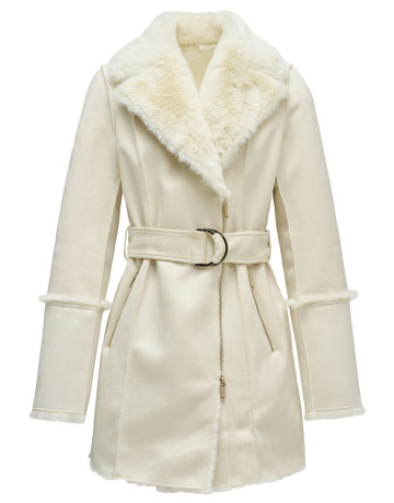 manteau femme  salsa jeans diana long shearling coat