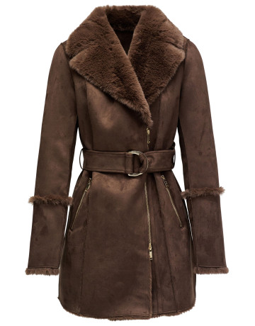 manteau femme  salsa jeans diana long shearling coat