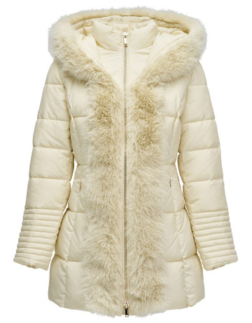 manteau femme  salsa jeans long puffer coat with front fu