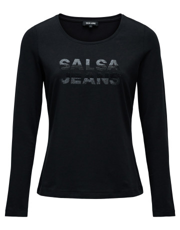 t-shirt femme  salsa jeans long sleeve with shimmery bran