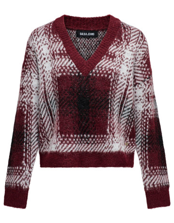 femme wool blend sweate with chess p 730