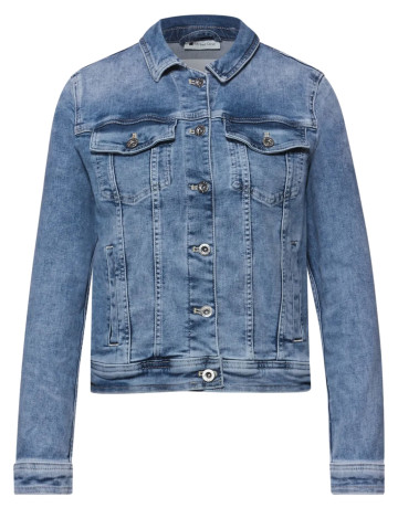 femme qr style jacket,mid blue washe 17790