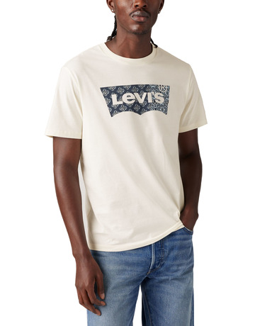 t-shirt homme  levi's graphic crewneck tee tans
