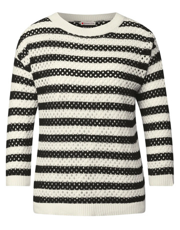 maillot femme  street cosy striped mesh sweater