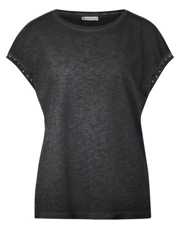 t-shirt femme  street washed shirt w.metal rivets