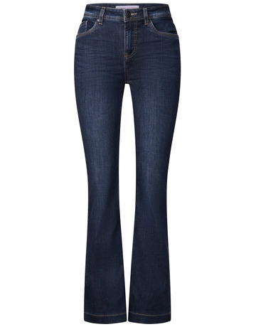 jeans femme  street style qr bootcut,hw,dark blue