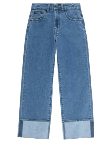 jeans fille  levi's lvg wide leg jeans w/roll-cuff