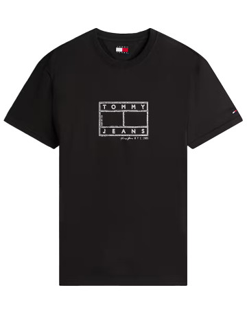 t-shirt homme  tommy hilfiger tjm reg center flag ss tee