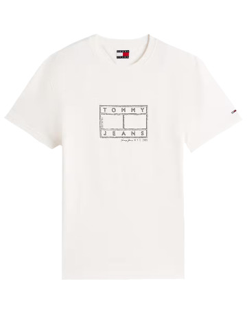t-shirt homme  tommy hilfiger tjm reg center flag ss tee