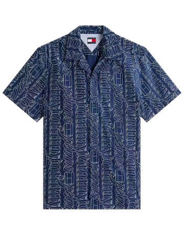 chemise homme  tommy hilfiger tjm reg aop camp shirt ext